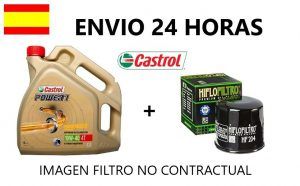 Aceite Castrol 10w40 4l power1 y filtro de aceite para BMW F650 FUNDURO 1993-2000