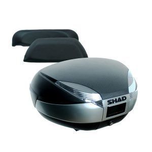 Kit completo SHAD sh48 titanium , tapa carbono y respaldo fijaciones especificas Transalp 650 2000-2007