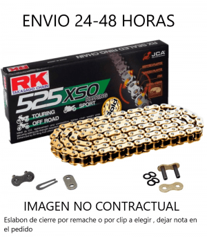 Cadena RK GB525GXW con 110 eslabones color dorada