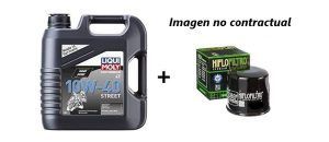 Aceite moto Liqui moly street 10w40 4l y filtro aprilia dorsoduro 1200 2011-2016
