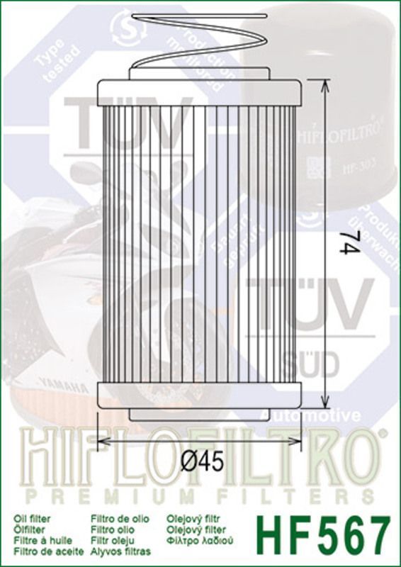 Filtro de Aceite Hiflofiltro HF567