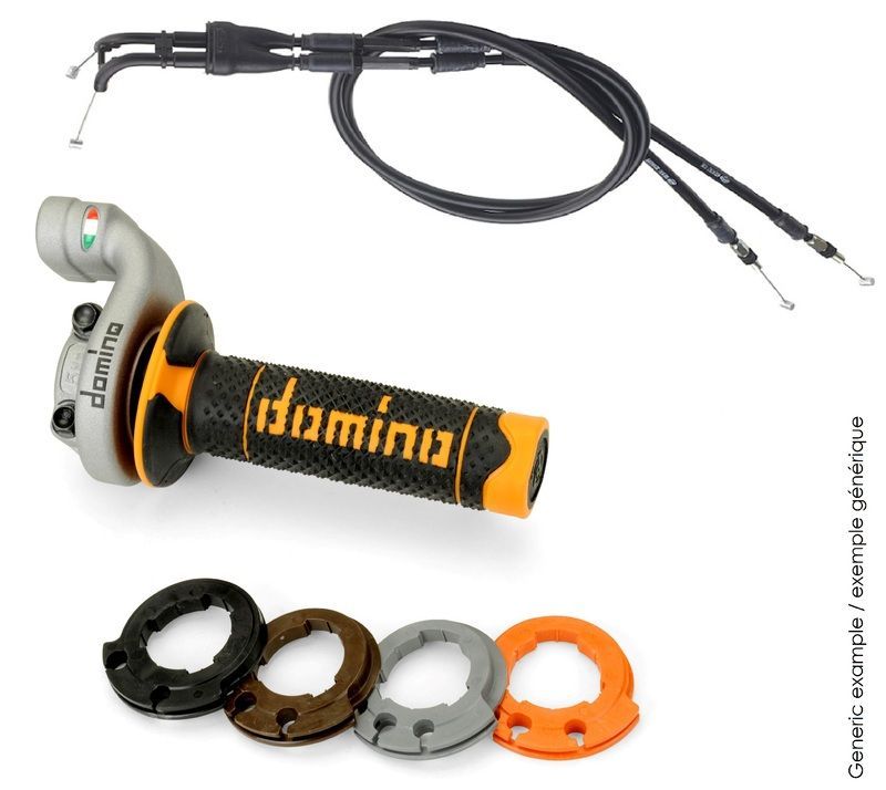 Kit acelerador DOMINO KRK Evo con cables puños Rojo/Negro