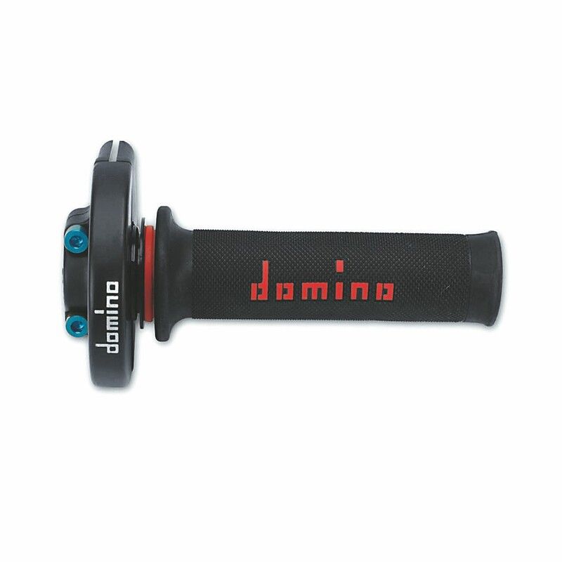 Acelerador rápido Domino monocilindrico con puños rojo/negro 3476.03