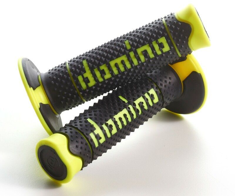 Puños DOMINO FULL GRIP A260 color negro / amarillo fluor