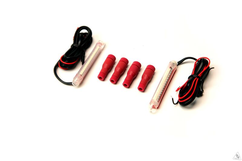 Kit de 2 tiras de intermitentes LED ámbar adhesivas 70mm