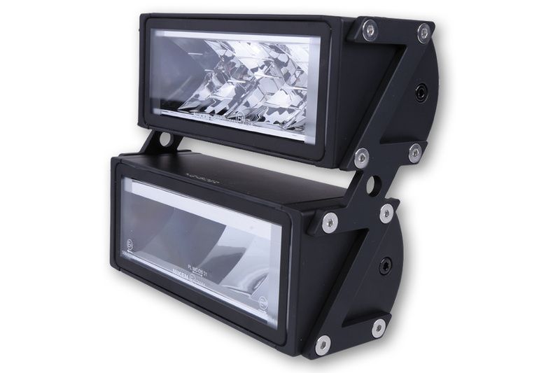 Juego de faros delanteros LED HIGHSIDER Ultimate con soporte Z (luz de cruce + luz de carretera) (montaje lateral)