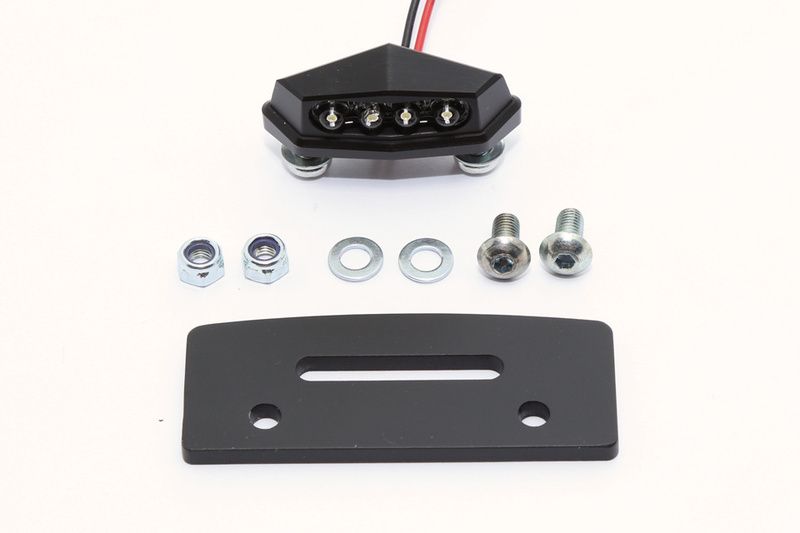 Placa de montaje HIGHSIDER + luz de matrícula LED