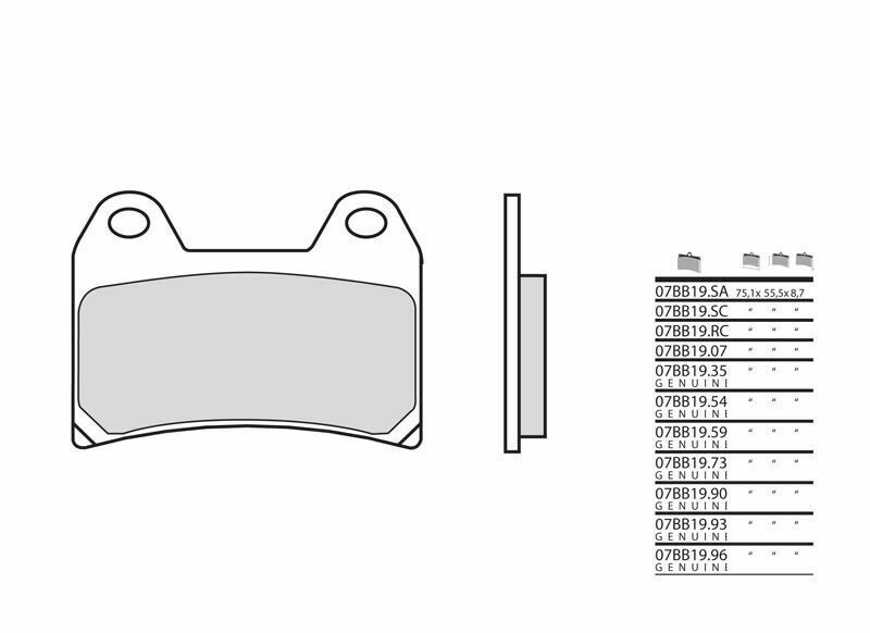 Pastillas de freno sinterizadas de competición Brembo 07BB19RC