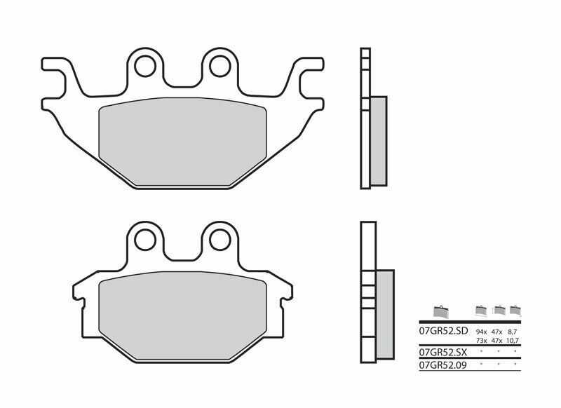Pastillas de freno sinterizadas de competición Brembo 07GR52SX