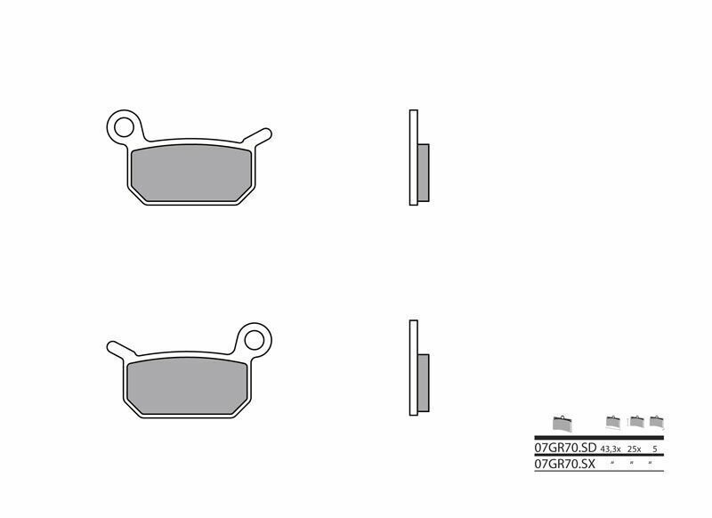 Pastillas de freno sinterizadas de competición Brembo 07GR70SX