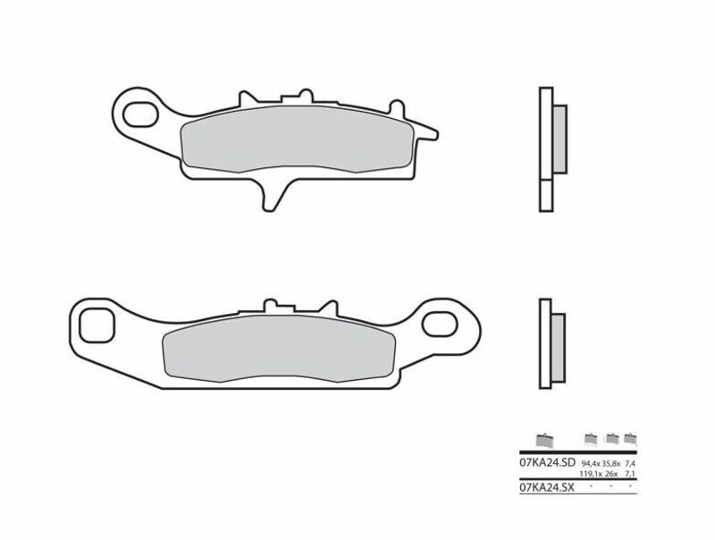 Pastillas de freno sinterizadas de competición Brembo 07KA24SX