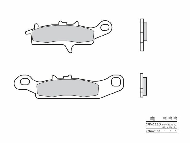 Pastillas de freno sinterizadas de competición Brembo 07KA25SX