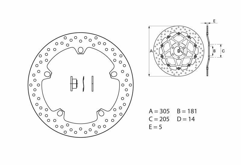 Disco de freno BREMBO Serie Oro redondo fijo