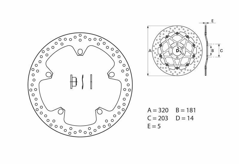 Disco de freno BREMBO Serie Oro redondo fijo