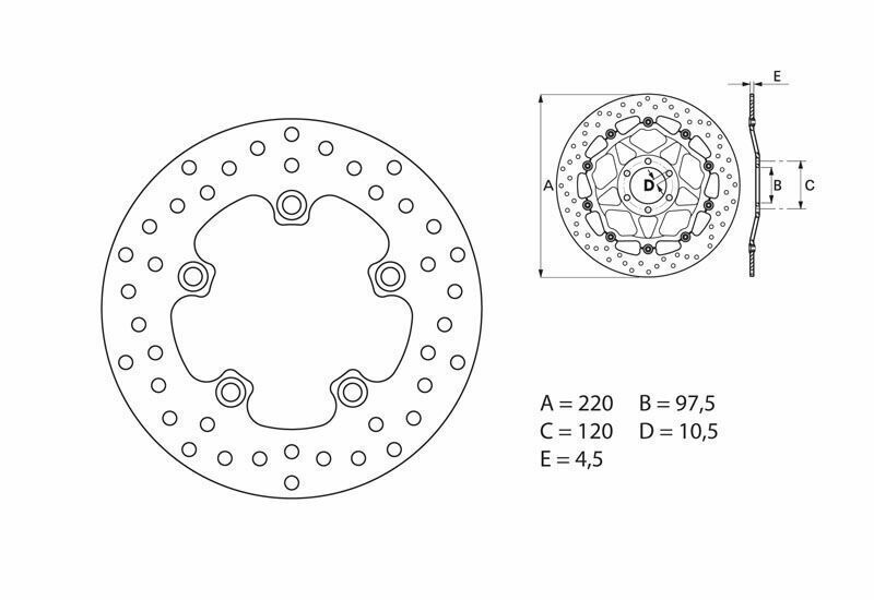 Disco de freno BREMBO Serie Oro redondo fijo