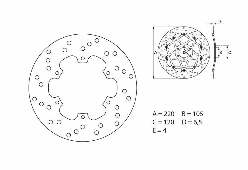 Disco de freno BREMBO Serie Oro redondo fijo