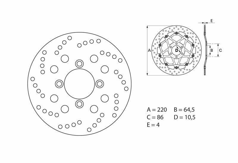 Disco de freno BREMBO Serie Oro redondo fijo