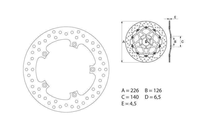 Disco de freno BREMBO Serie Oro redondo fijo