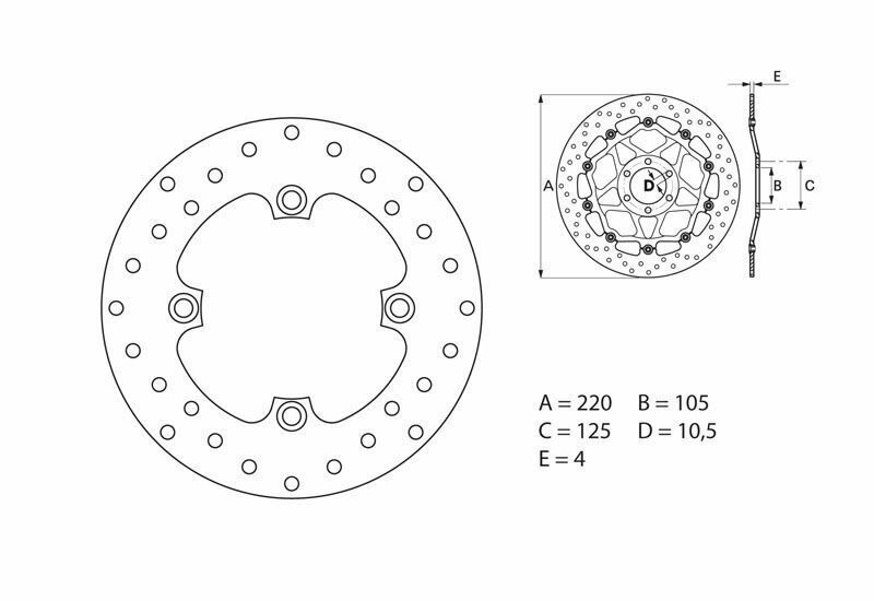 Disco de freno BREMBO Serie Oro redondo fijo