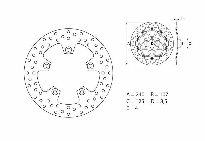 Disco de freno BREMBO Serie Oro redondo fijo