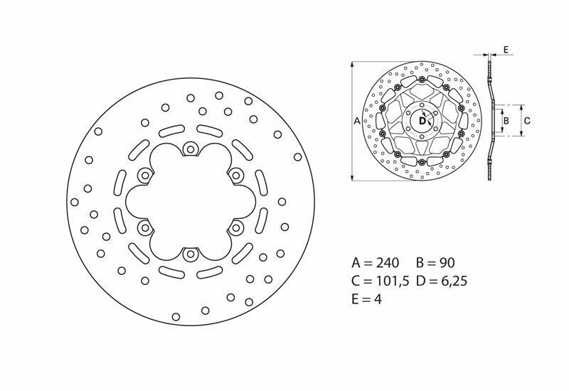 Disco de freno BREMBO Serie Oro redondo fijo