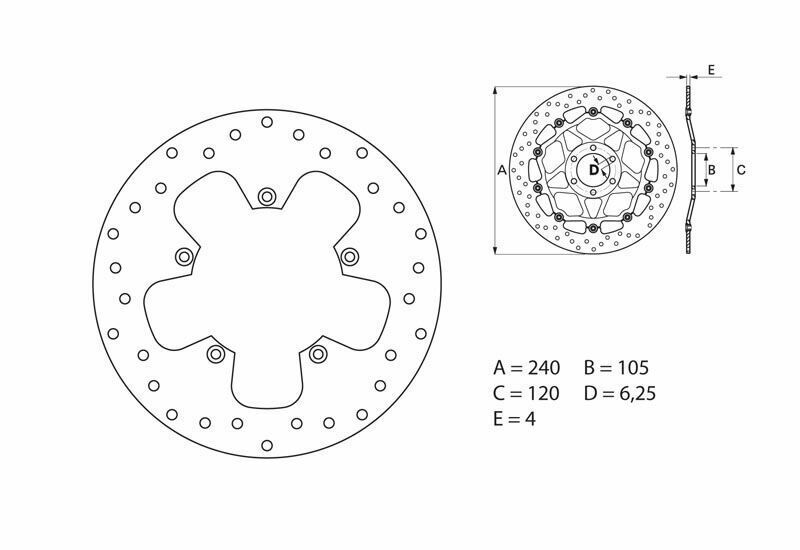 Disco de freno BREMBO Serie Oro redondo fijo