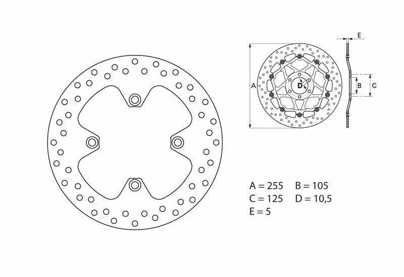 Disco de freno BREMBO Serie Oro redondo fijo