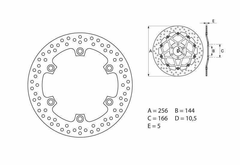 Disco de freno BREMBO Serie Oro redondo fijo