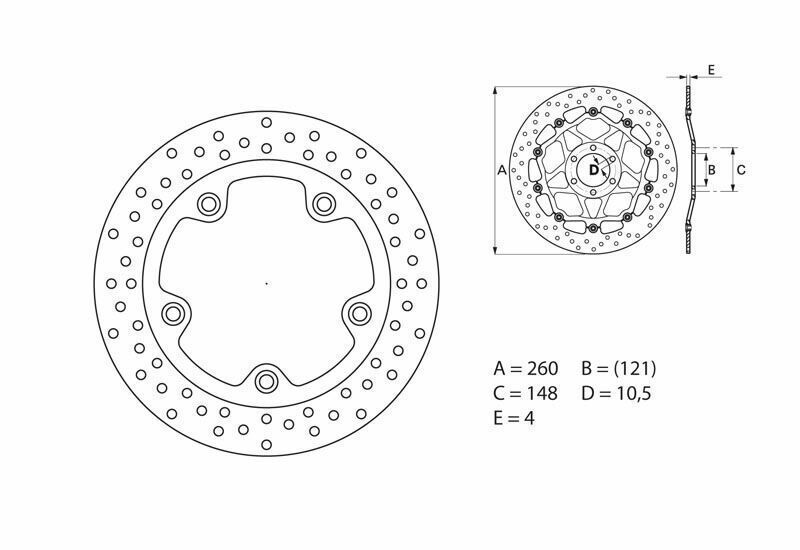 Disco de freno BREMBO Serie Oro redondo fijo