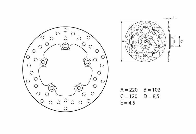 Disco de freno BREMBO Serie Oro redondo fijo