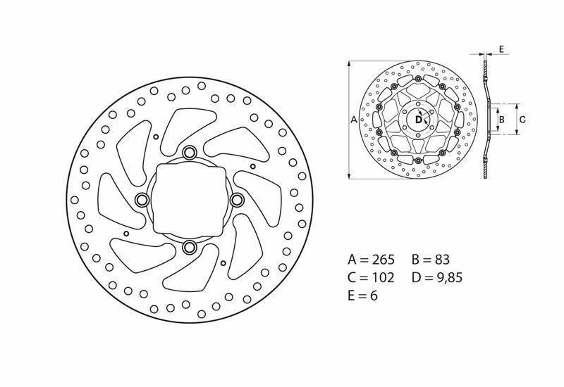 Disco de freno BREMBO Serie Oro redondo fijo