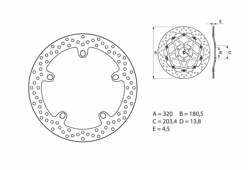 Disco de freno BREMBO Serie Oro redondo fijo