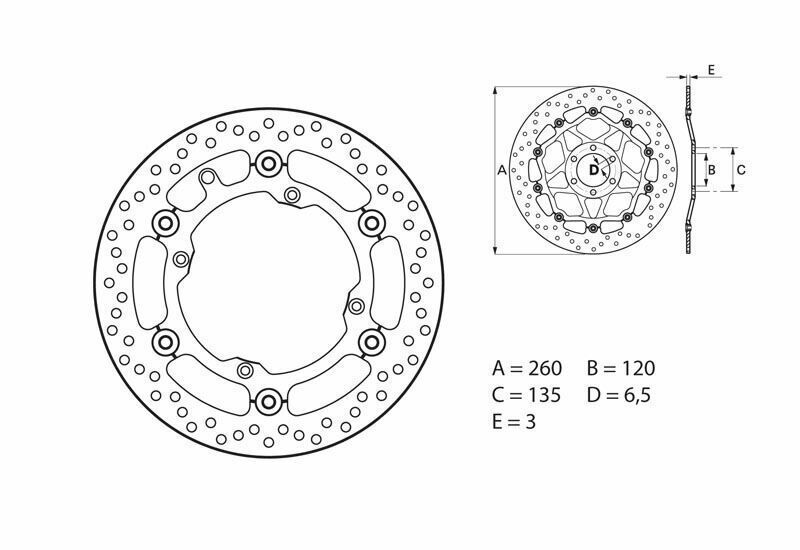 Disco de freno BREMBO Serie Oro redondo flotante