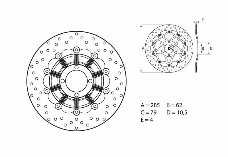 Disco de freno BREMBO Serie Oro redondo flotante