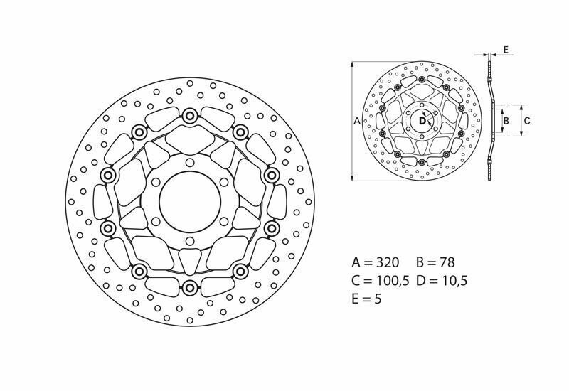 Disco de freno BREMBO Serie Oro redondo flotante