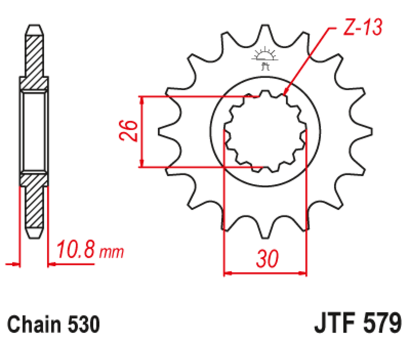 Piñón con goma anti-ruido JT SPROCKETS acero 579 - 530