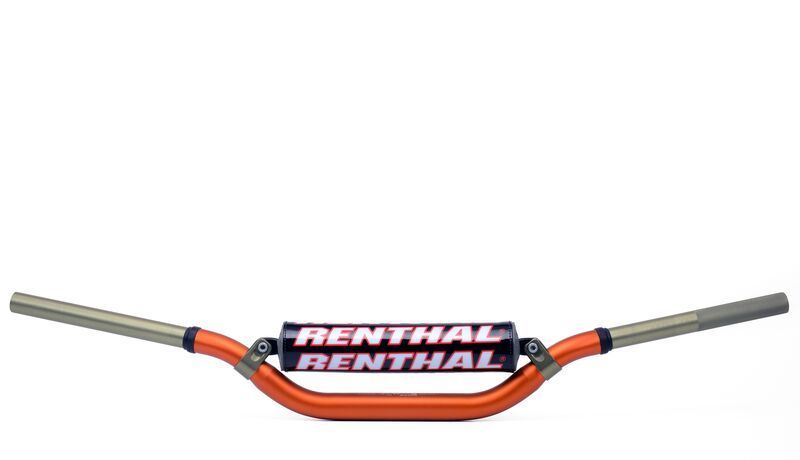 Manillar Renthal Twinwall Carmichael alto naranja con protector negro 997-01-OR-02-185