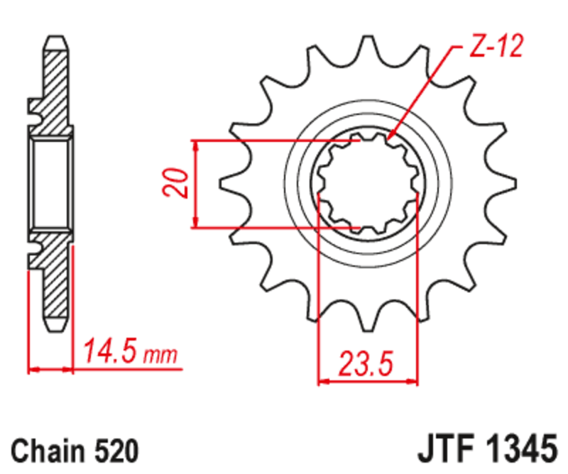 Piñón con goma anti-ruido JT SPROCKETS acero 1345 - 525