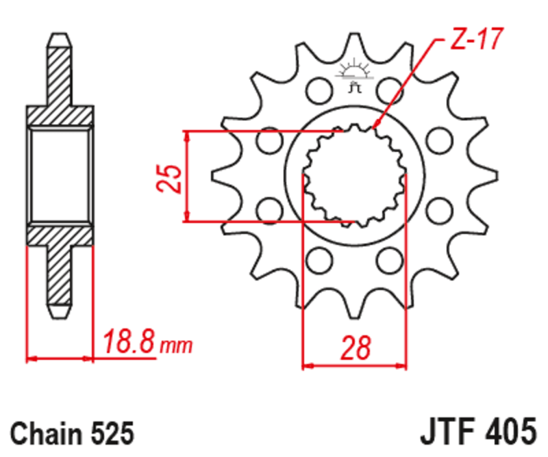 Piñón con goma anti-ruido JT SPROCKETS acero 405 - 525
