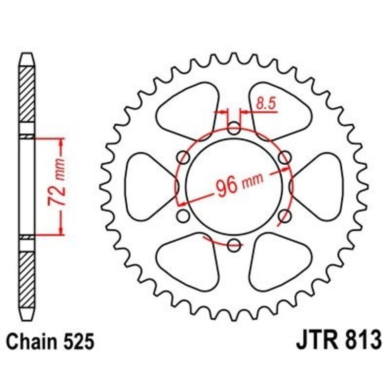 Corona JT 813 de acero con 40 dientes