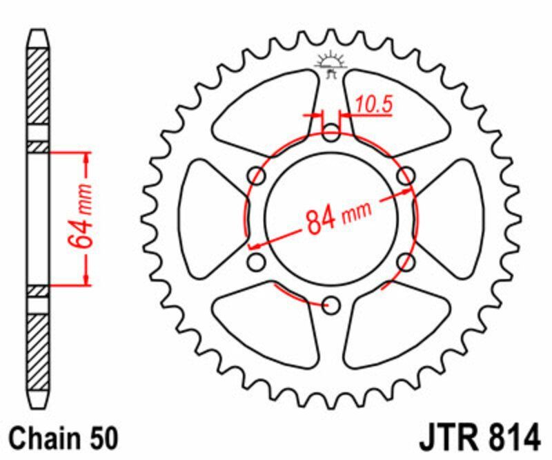 Corona JT SPROCKETS acero estándar 814 - Paso 530