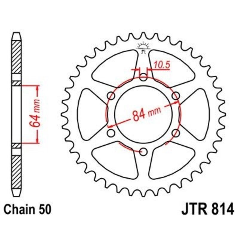 Corona JT 814 de acero con 43 dientes