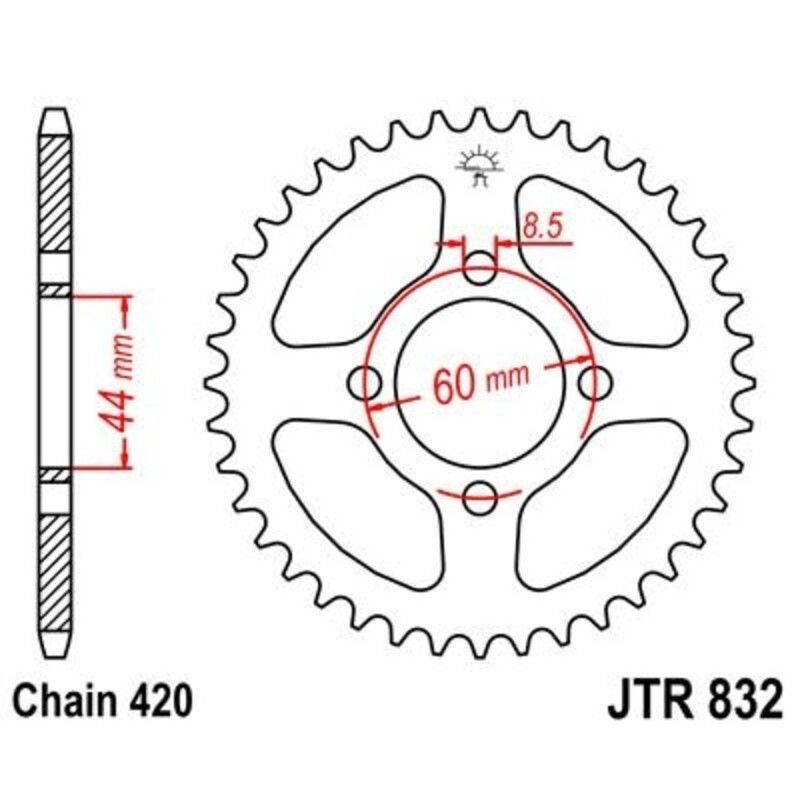 Corona JT 832 de acero con 45 dientes