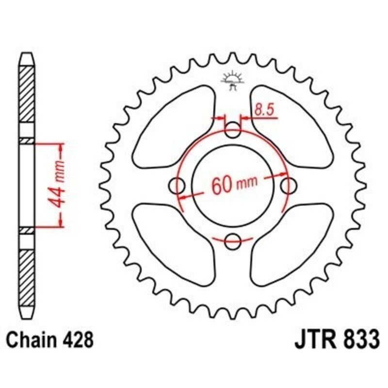 Corona JT 833 de acero con 41 dientes