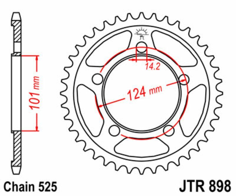 Corona JT 898 de acero con 41 dientes