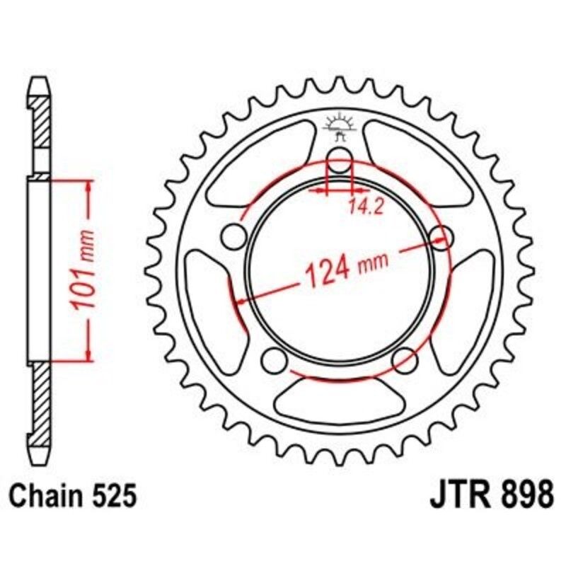 Corona JT 898 de zinc negro con 41 dientes