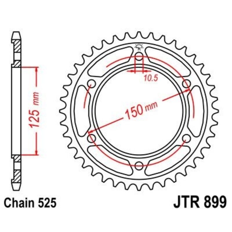 Corona JT 899 de zinc negro con 42 dientes