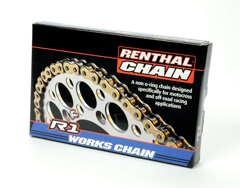 Cadena Renthal 420R1 con 112 eslabones negro/oro