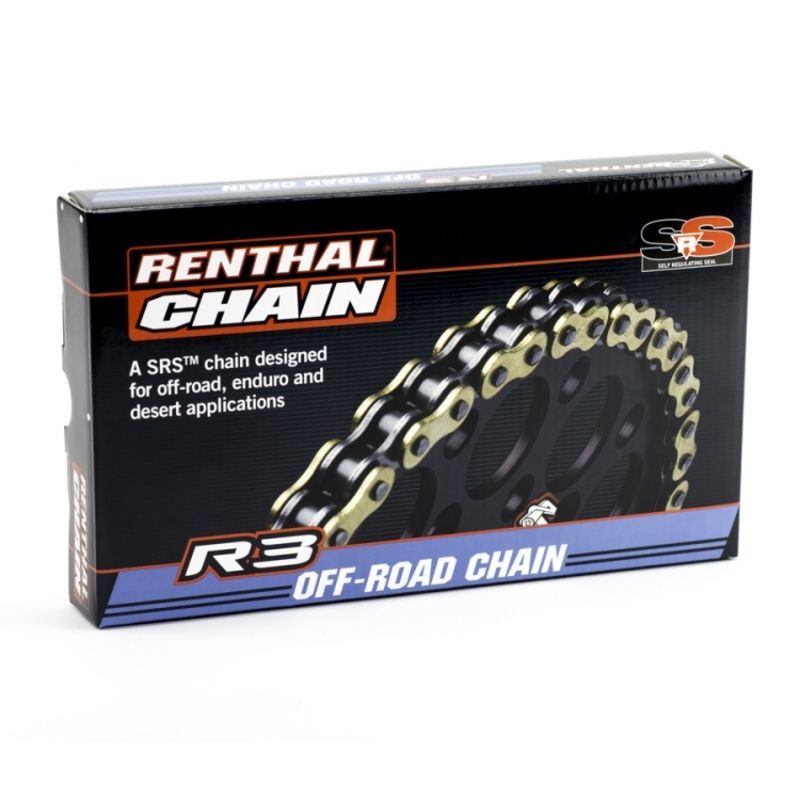 Cadena Renthal con retenes 520R3-3 con 112 eslabones negro/oro
