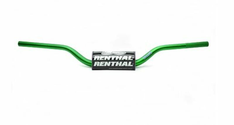 Manillar Renthal Fatbar Carmichael verde con protector negro 604-01-GN